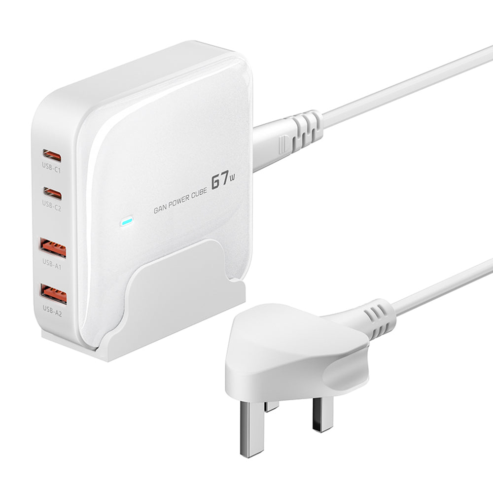 TOOCKI 2 Type-C + 2 USB-A PD 67W Fast Charging Adapter GaN Desktop Charger TOOCKI 2 Type-C + 2 USB-A PD 67W Fast Charging Adapter GaN Desktop Charger